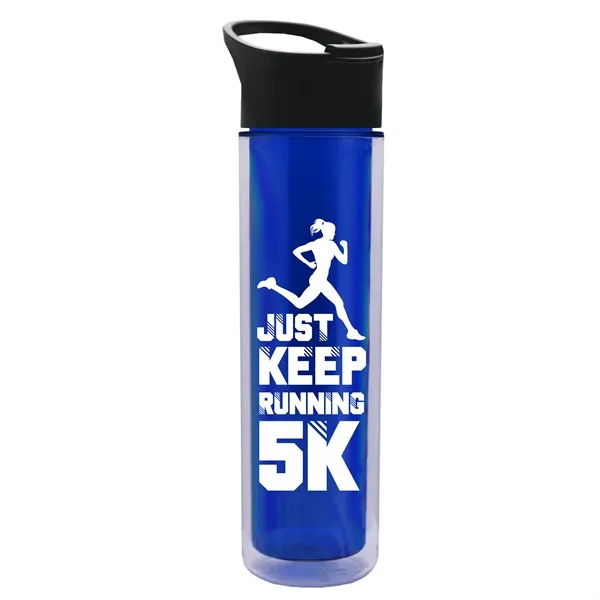 Translucent Blue color option for Garyline® Chiller Double Wall Insulated Bottle With Pop U...