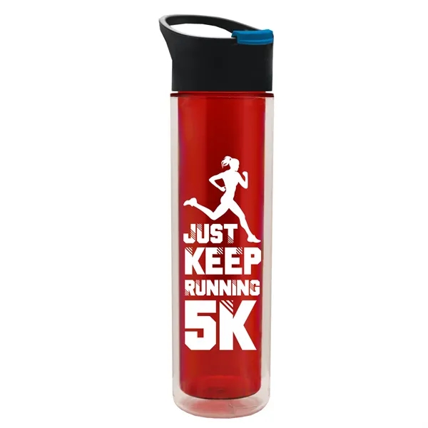 Translucent Red color option for Garyline® Chiller Double Wall Insulated Bottle With Pop U...