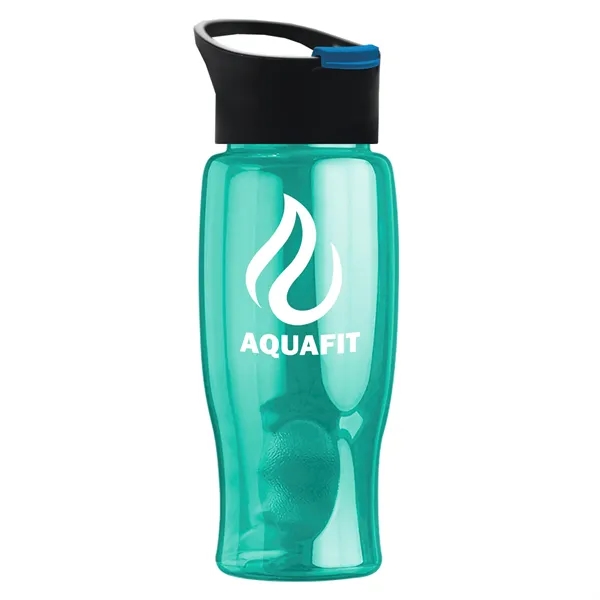 Translucent Teal color option for Garyline® Poly+ Bottle With Pop Up Lid   27 Oz.