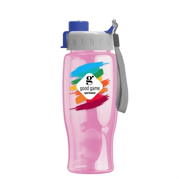 Translucent Pink color option for Garyline® Poly+ Bottle With Quick Snap Lid   27 Oz.
