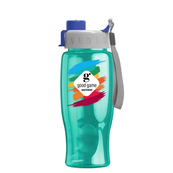 Translucent Teal color option for Garyline® Poly+ Bottle With Quick Snap Lid   27 Oz.