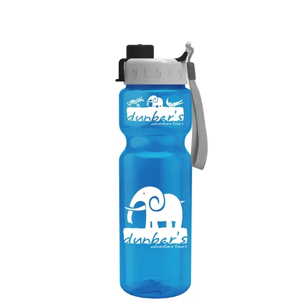 Translucent Blue color option for Garyline® Champ Bottle With Quick Snap Lid   28 Oz.