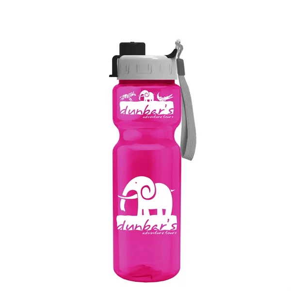 Translucent Hot Pink color option for Garyline® Champ Bottle With Quick Snap Lid   28 Oz.