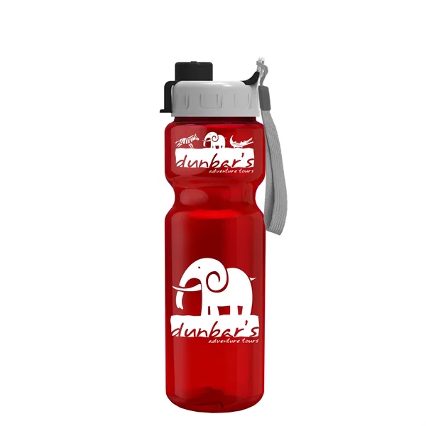 Translucent Red color option for Garyline® Champ Bottle With Quick Snap Lid   28 Oz.