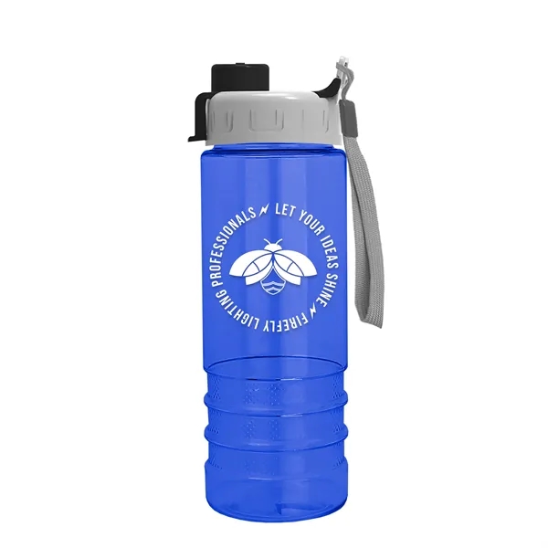 Translucent Blue color option for Garyline® Salute Bottle With Quick Snap Lid   24 Oz.