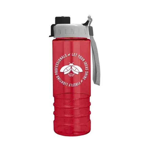 Translucent Red color option for Garyline® Salute Bottle With Quick Snap Lid   24 Oz.