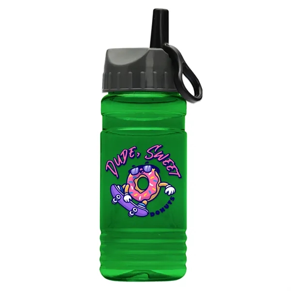 Translucent Green color option for Garyline® Rpet Bottle With Ring Straw Lid   20 Oz.