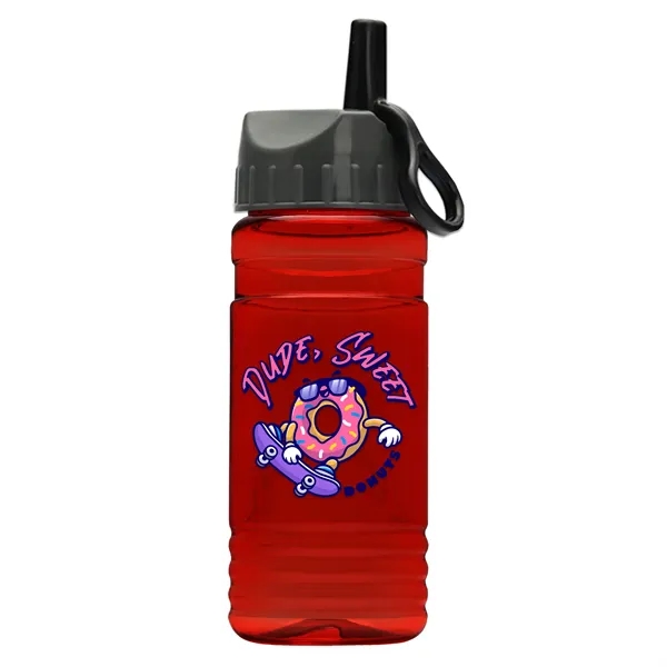 Translucent Red color option for Garyline® Rpet Bottle With Ring Straw Lid   20 Oz.