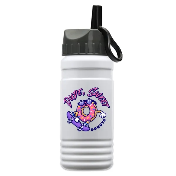 White color option for Garyline® Rpet Bottle With Ring Straw Lid   20 Oz.