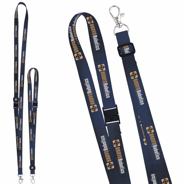 White color option for 5/8" Adjustable Polyester 4 Color Lanyard