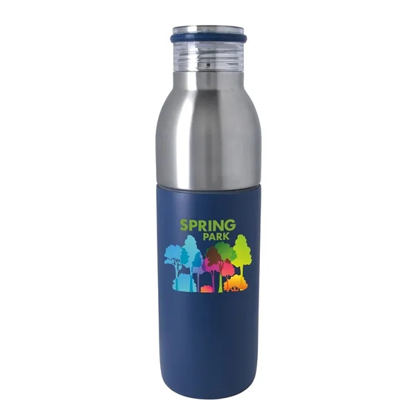 Matte Navy Tumbler/ Silver Bottle color option for Good Value™ Active 2 In 1 Vacuum Bottle Tumbler   22 Oz.