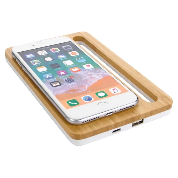 Natural color option for Bamboo Wireless Charging Pad With Phone Stand