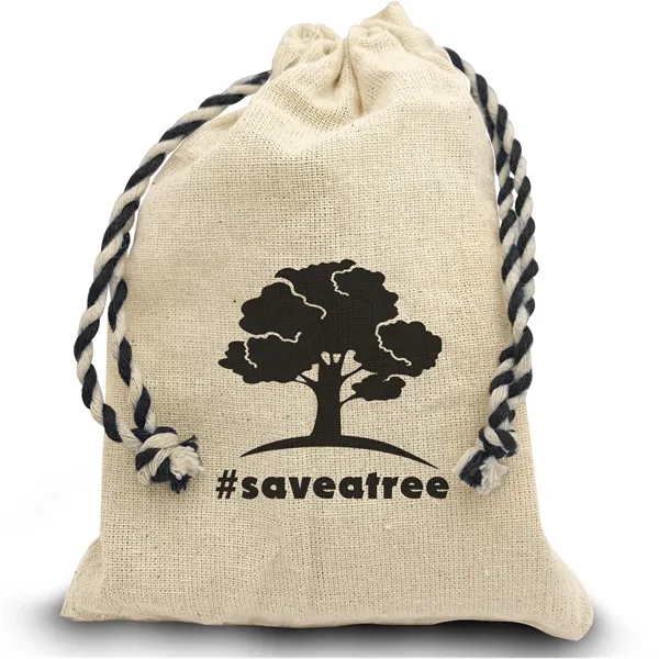 Natural/Black color option for Garyline® Handy Canvas Drawstring Pouch