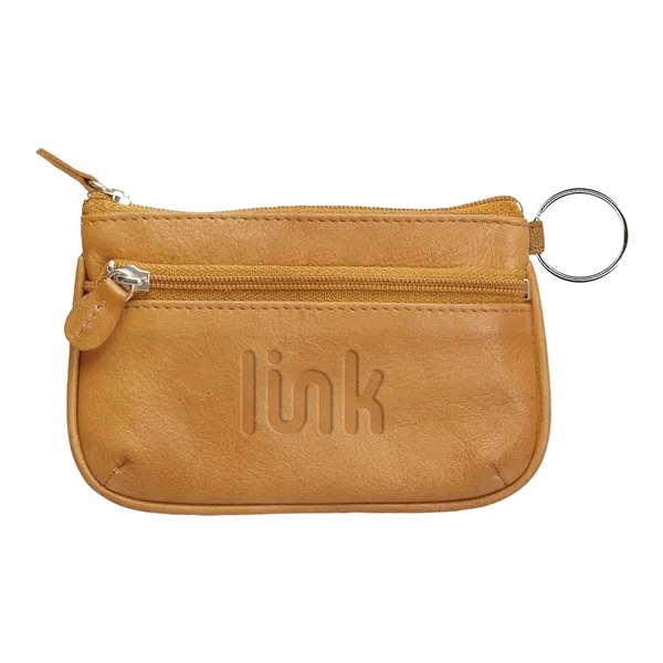 Tan color option for Andrew Philips® Leather Coin Case & Id Holder Wallet