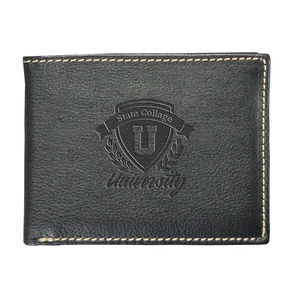 Black color option for Andrew Philips® Leather Contrast Stitch Billfold Wallet