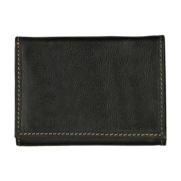 Black color option for Andrew Philips® Leather Contrast Stitch Tri Fold Wallet