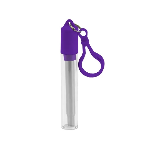 Purple color option for Collapsible Straw Stainless Steel Kit With Brush Cleaner