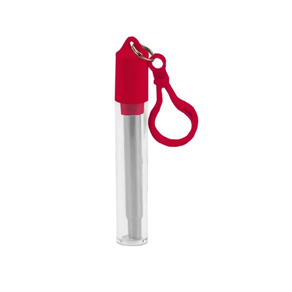 Red color option for Collapsible Straw Stainless Steel Kit With Brush Cleaner