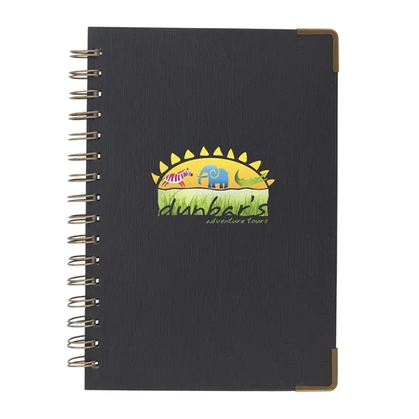 Black color option for Good Value™ Woven Paper Hardback With Metal Accents Notebook