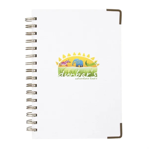 White color option for Good Value™ Woven Paper Hardback With Metal Accents Notebook