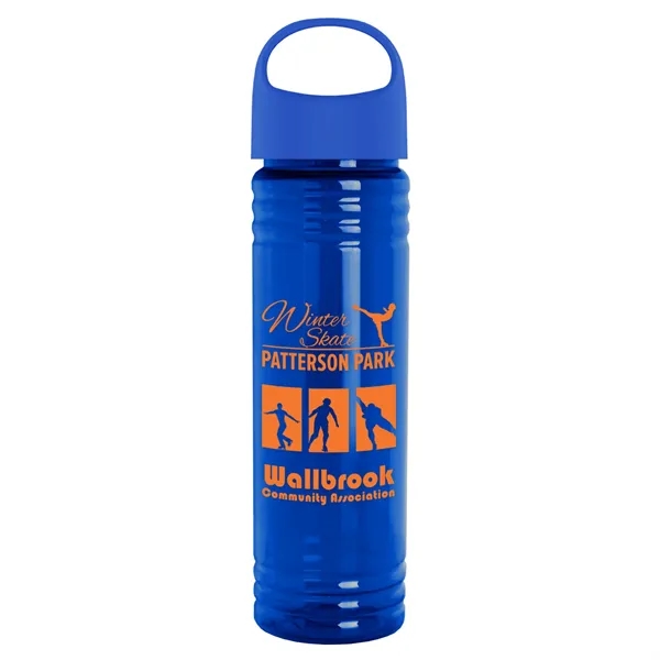 Translucent Blue color option for Garyline® Slim Fit Bottle With Oval Crest Lid   24 Oz.