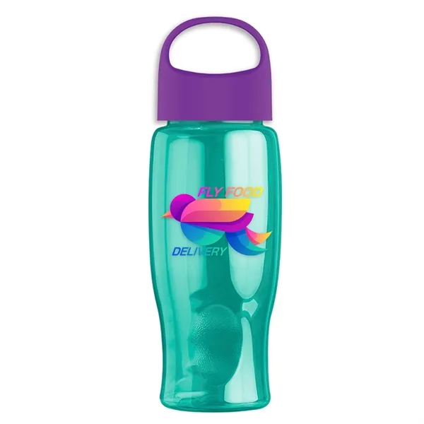 Translucent Teal color option for Garyline® Poly+ Bottle With Oval Crest Lid   27 Oz.