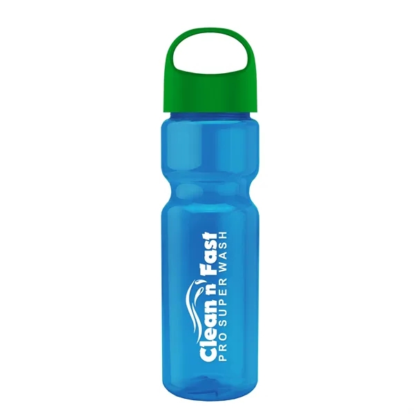 Translucent Blue color option for Garyline® Champ Bottle With Oval Crest Lid   28 Oz.