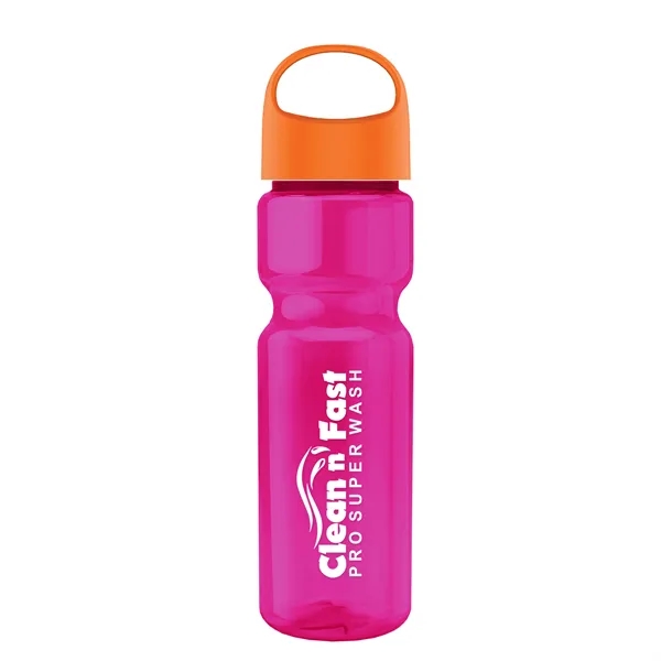 Translucent Hot Pink color option for Garyline® Champ Bottle With Oval Crest Lid   28 Oz.