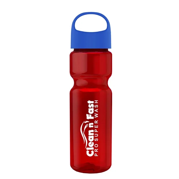 Translucent Red color option for Garyline® Champ Bottle With Oval Crest Lid   28 Oz.