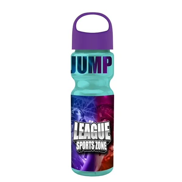 Translucent Teal color option for Garyline® Champ Bottle With Oval Crest Lid   28 Oz.