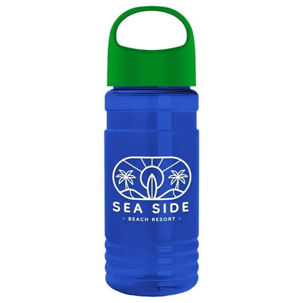 Translucent Blue color option for Garyline® Groove Tritan® Bottle With Oval Crest Lid   20 Oz.