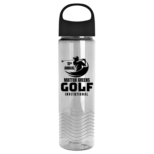 Clear color option for Garyline® Wave Tritan® Bottle With Oval Crest Lid   24 Oz.