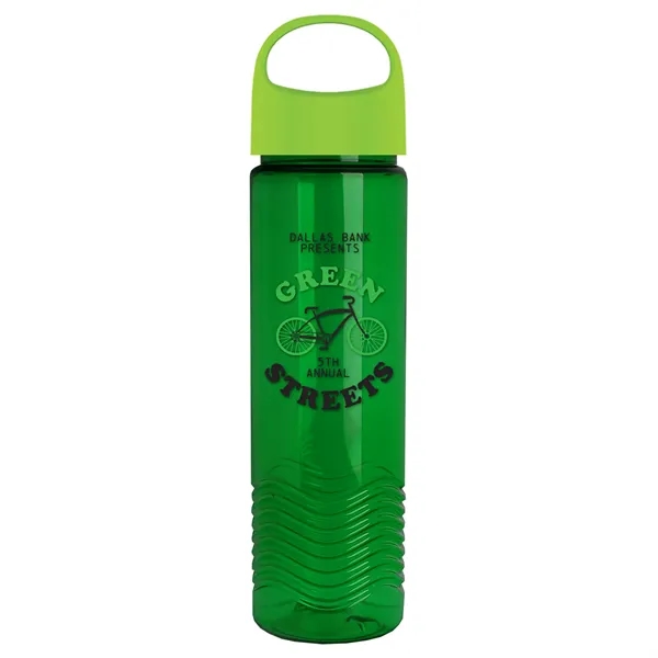 Translucent Green color option for Garyline® Wave Tritan® Bottle With Oval Crest Lid   24 Oz.
