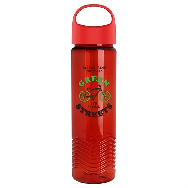 Translucent Red color option for Garyline® Wave Tritan® Bottle With Oval Crest Lid   24 Oz.