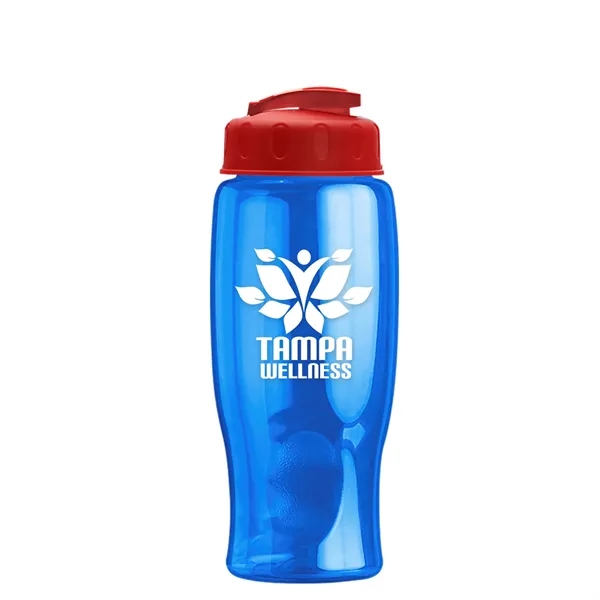 Translucent Blue color option for Garyline® Poly+ Bottle With Flip Top Lid   27 Oz.