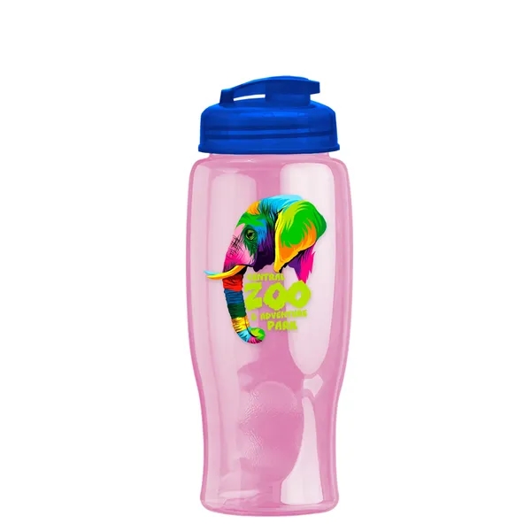 Translucent Pink color option for Garyline® Poly+ Bottle With Flip Top Lid   27 Oz.