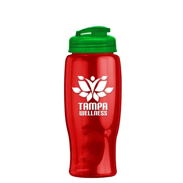 Translucent Red color option for Garyline® Poly+ Bottle With Flip Top Lid   27 Oz.