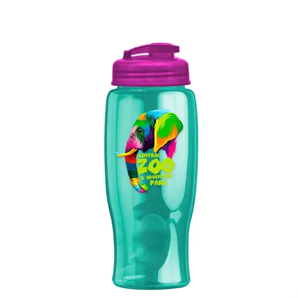 Translucent Teal color option for Garyline® Poly+ Bottle With Flip Top Lid   27 Oz.