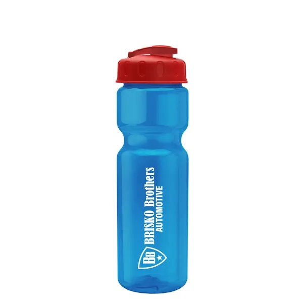 Translucent Blue color option for Garyline® Champ Bottle With Flip Top Lid   28 Oz.