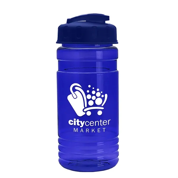 Translucent Blue color option for Garyline® Groove Tritan® Bottle With Flip Top Lid   20 Oz.