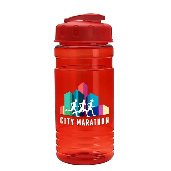 Translucent Red color option for Garyline® Groove Tritan® Bottle With Flip Top Lid   20 Oz.