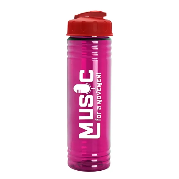Translucent Fuschia color option for Garyline® Slim Fit Bottle With Flip Top Lid   24 Oz.