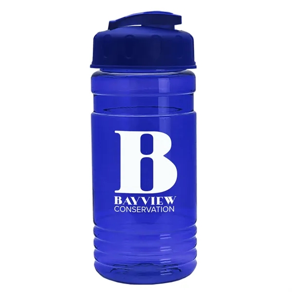 Translucent Blue color option for Garyline® Rpet Bottle With Flip Top Lid   20 Oz.
