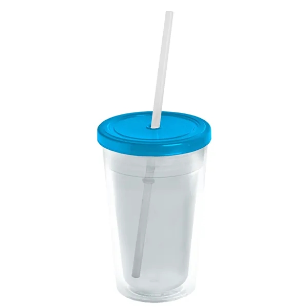 Frost color option for Garyline® Transparent Tumbler With Straw Lid And Full Col...