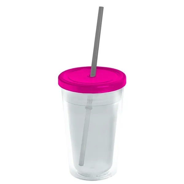 Smoke color option for Garyline® Transparent Tumbler With Straw Lid And Full Col...