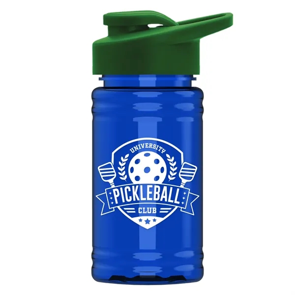 Translucent Blue color option for Garyline® Mini Rpet Bottle With Drink Thru Lid   16 Oz.