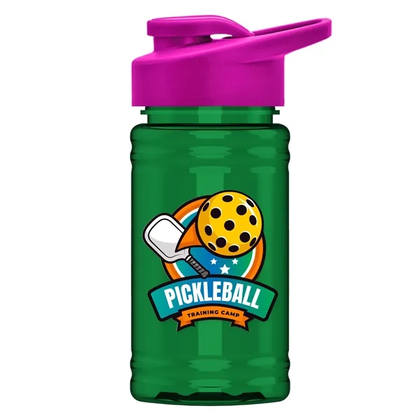 Translucent Green color option for Garyline® Mini Rpet Bottle With Drink Thru Lid   16 Oz.