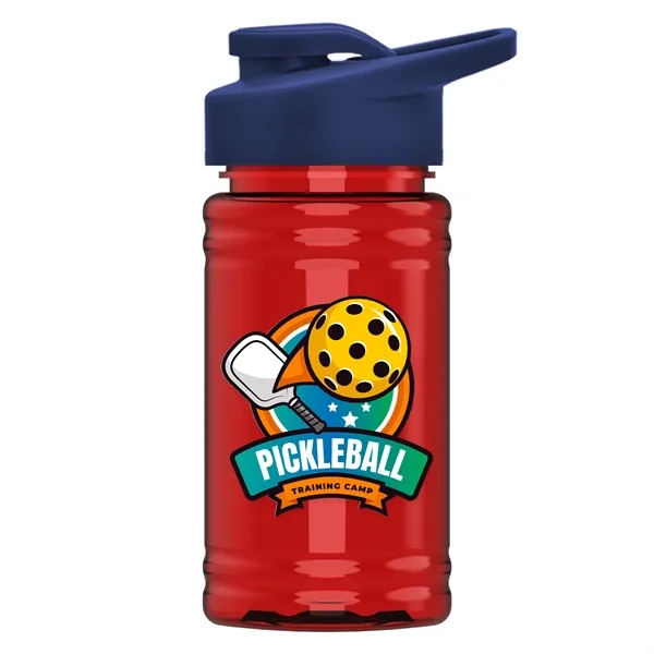 Translucent Red color option for Garyline® Mini Rpet Bottle With Drink Thru Lid   16 Oz.