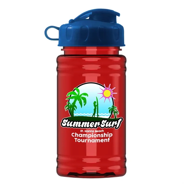 Translucent Red color option for Garyline® Mini Rpet Bottle With Flip Lid   16 Oz.