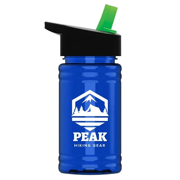 Translucent Blue color option for Garyline® Mini Rpet Bottle With Flip Straw Lid   16 Oz.